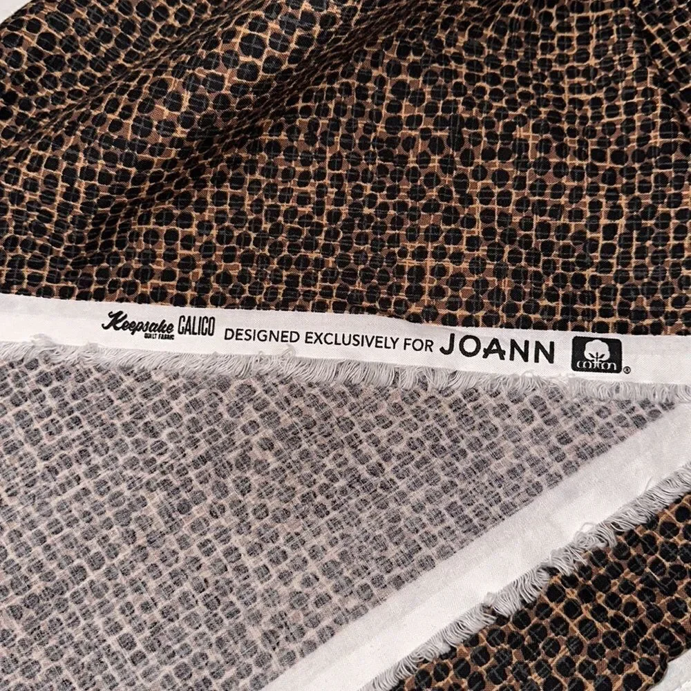 Keepsake CALICO Cotton Quilt Fabric Brown Black Tan Spotted Animal Print